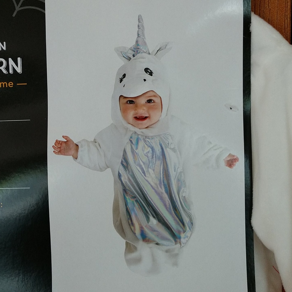 Unicorn Halloween Bunting Costume (0-9M)